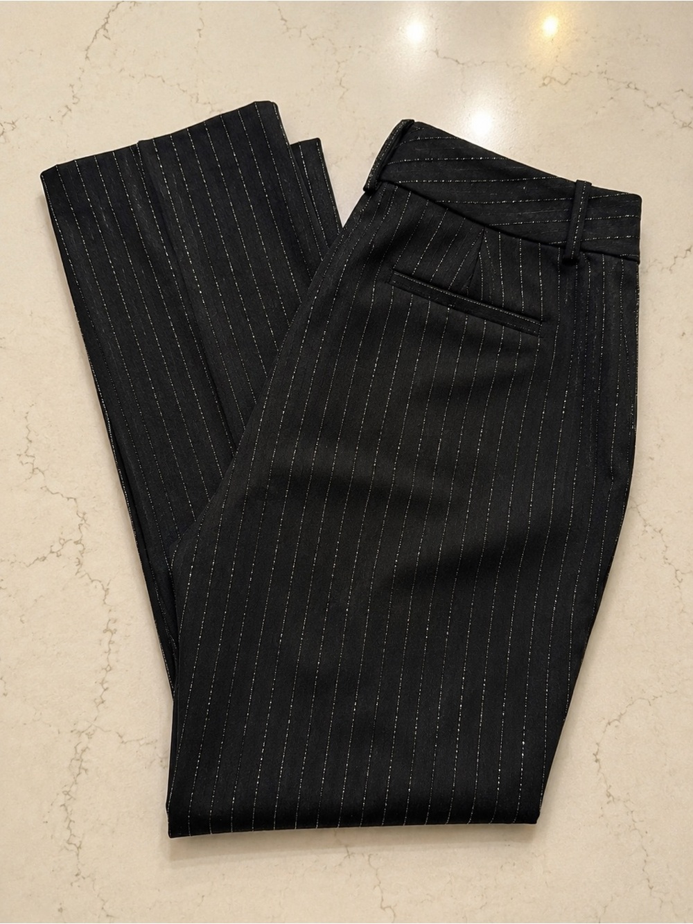 Karl Lagerfeld Paris Black Pinstripe Tailored Dress Pants Size 2